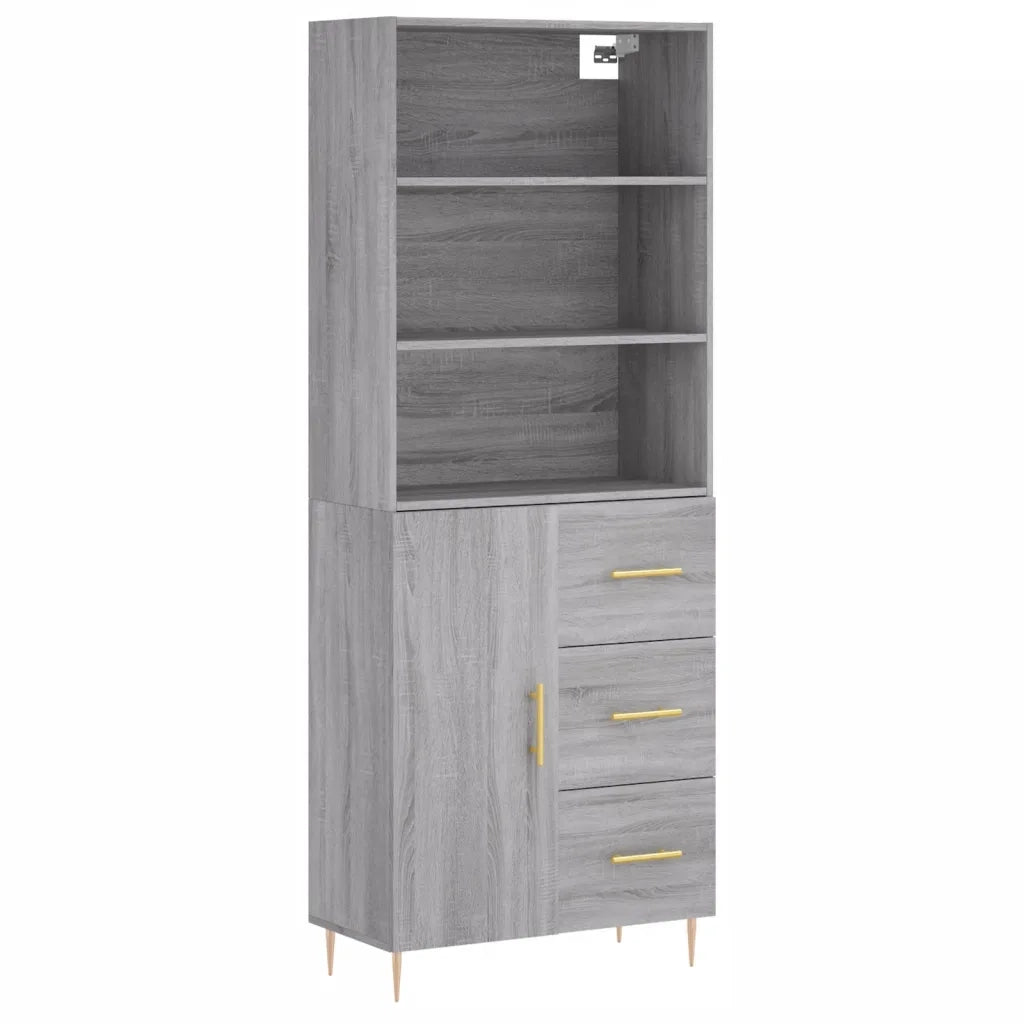 Credenza | Madia | Buffet da pranzo | Armadio da pranzo Grigio Sonoma 69,5x34x180 cm in Legno Multistrato