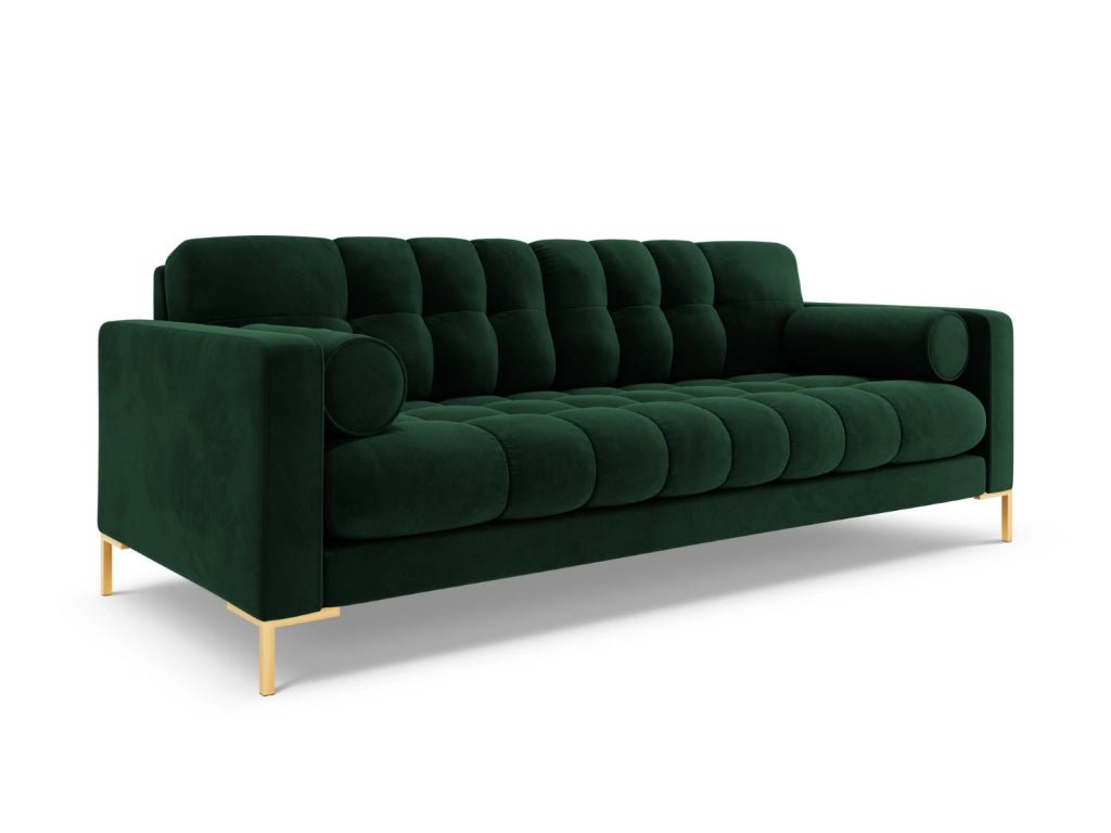 Cosmopolitan Design - Divano "Bali" 4 posti in velluto verde bottiglia 
