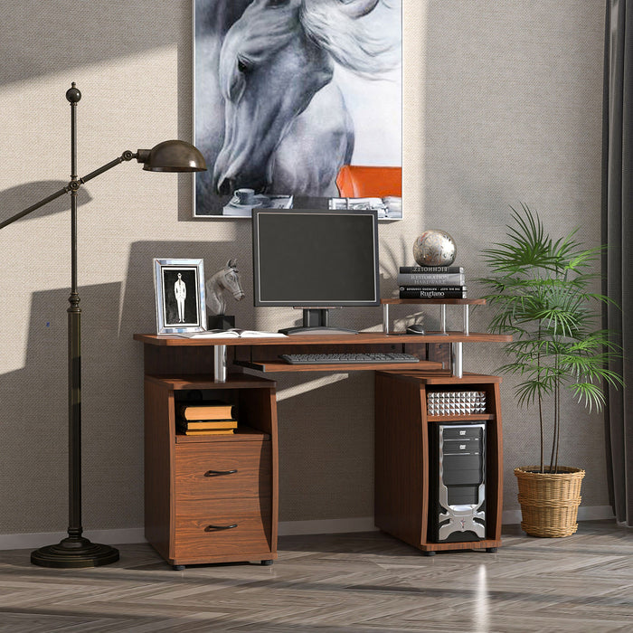 Scrivania da Ufficio Porta PC 120x55x85 cm in Legno Marrone Noce