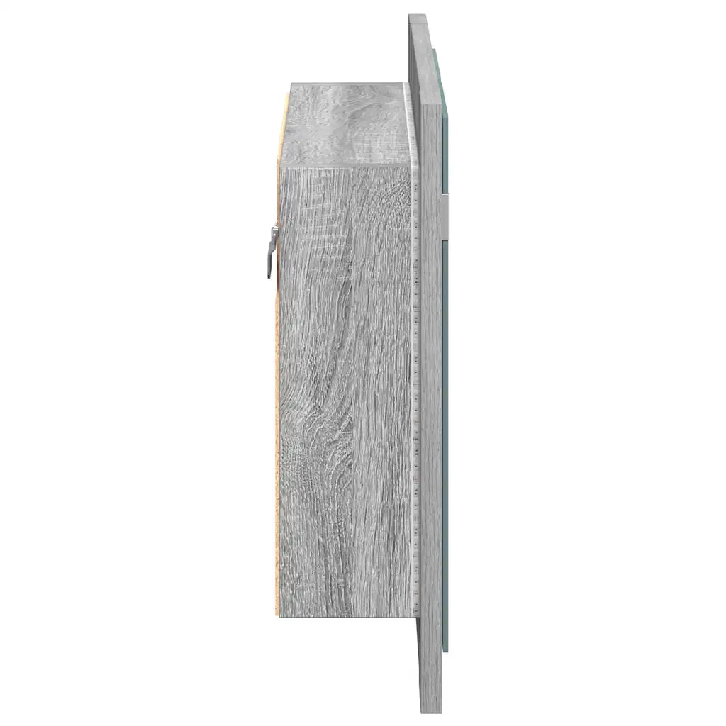 Mobile Specchio LED Grigio Sonoma 60x12x45cm Legno Multistrato cod mxl 73159