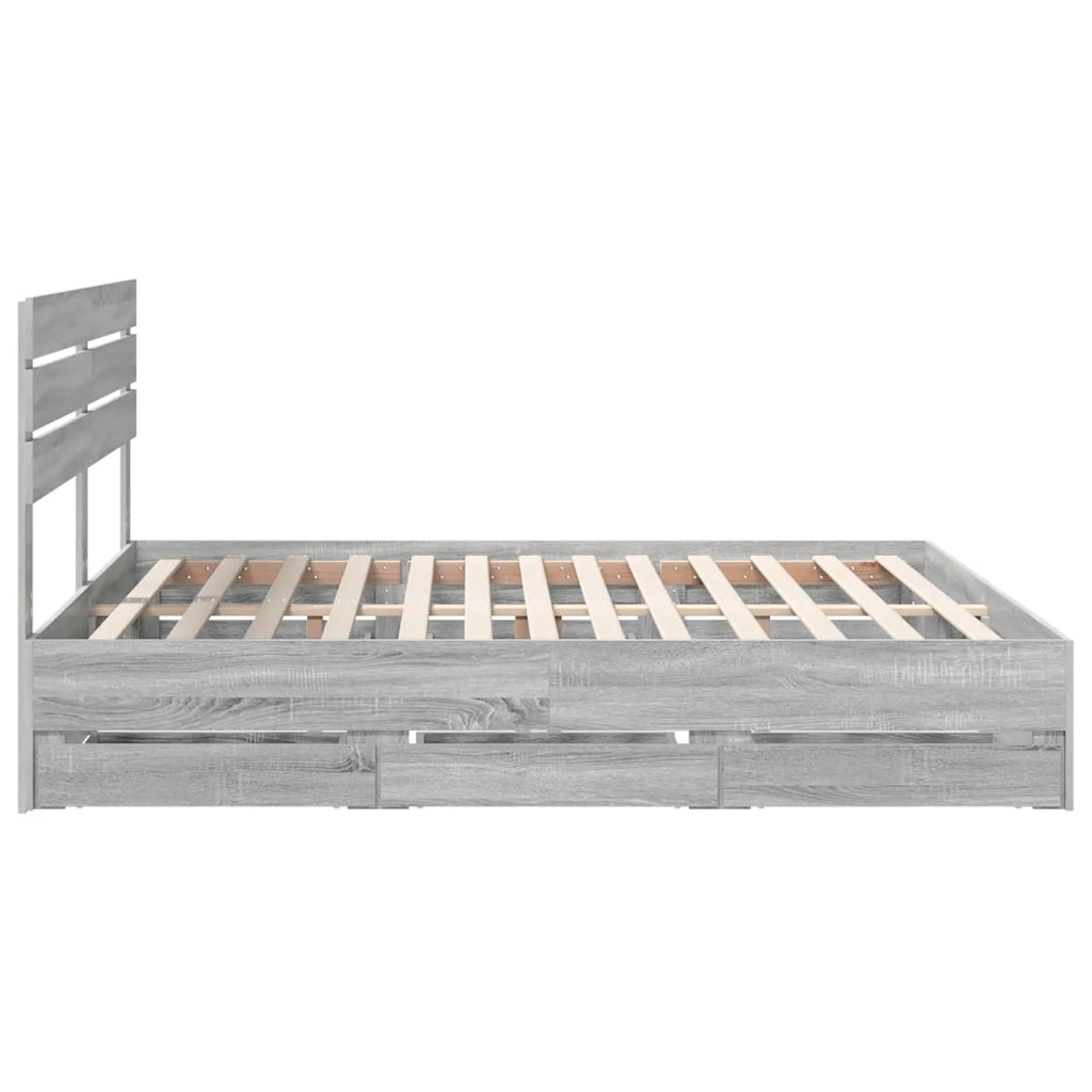 Struttura del letto con cassetto Grigio Sonoma 200 x 200 cm