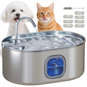 Fontana per Gatto ¨C zephmum ¨C Acciaio Inox 304, 32x22.1x22.3 cm, Argento