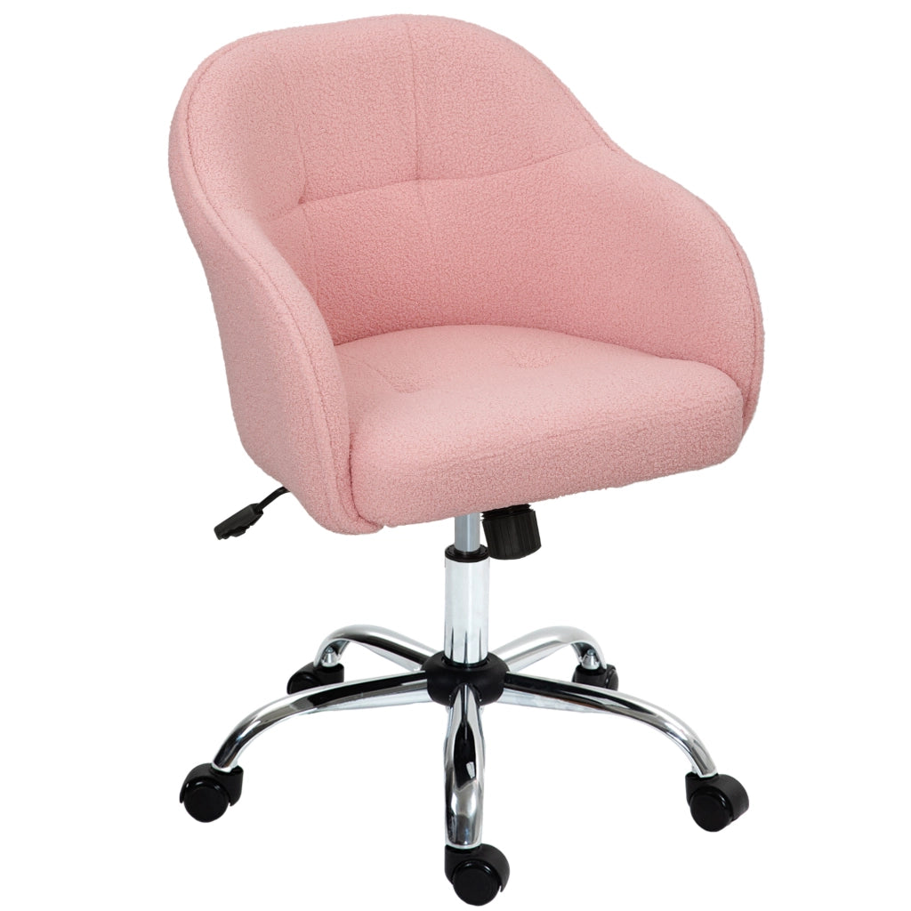 Sedia da ufficio ergonomica con basculante ¨C zephmum ¨C velluto rosa 56x61x86 cm
