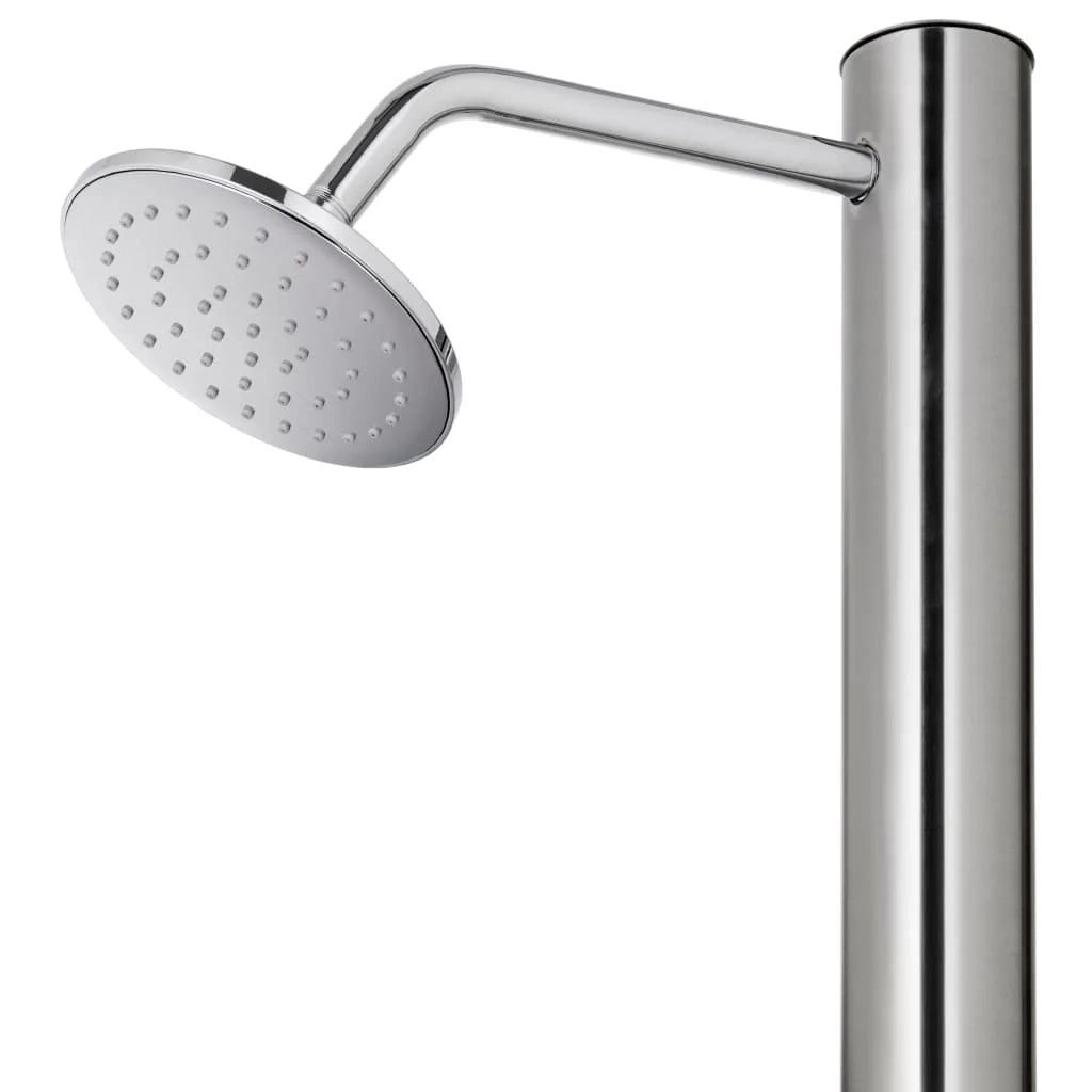 Doccia da giardino con base 220 cm acciaio inox marrone 02_0042042