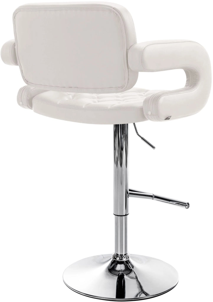 Sgabello Dublin in similpelle bianco,cromo