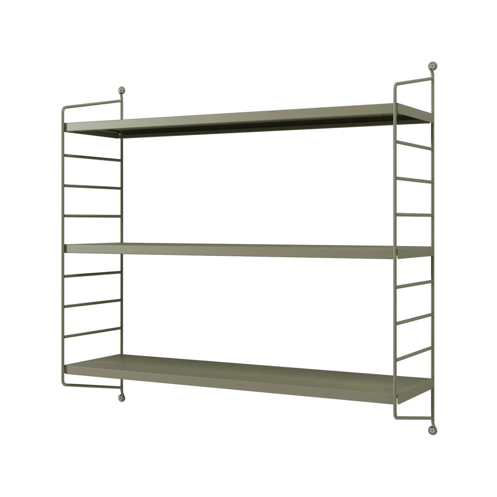 Set di 4 Scaffali da Parete Strängnäs a 3 Ripiani Regolabili  50 x 60 x 15 cm Acciaio color Cammello [en.casa]