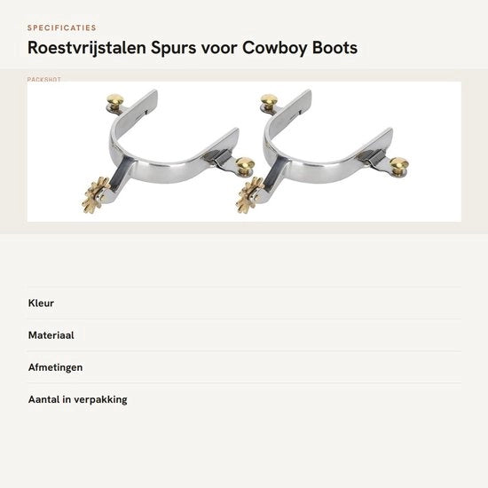 Zoccoli robusti in acciaio inossidabile - duraturi - maniglia di ottone - design semplice - adatti a stivali da cowboy - stivali da cowboy