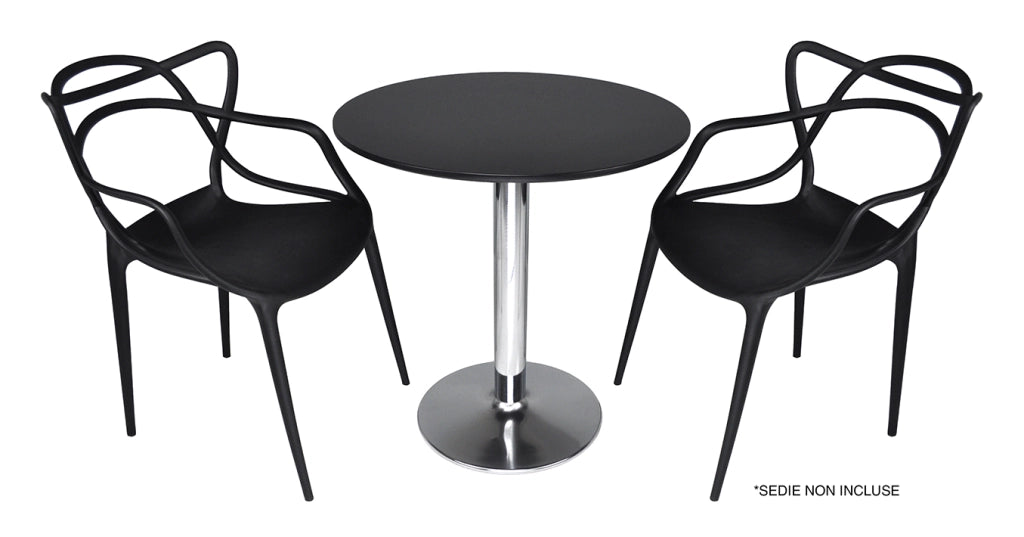 Tavolo rotondo 70 cm nero, tavolino da bar - Romeo - TR10-D7ROPA