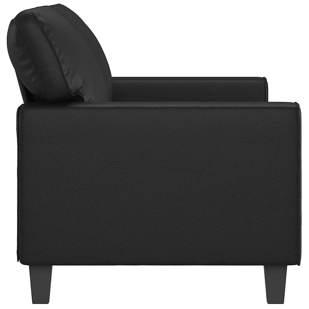 Divano | Divano da soggiorno | Sofa a 2 Posti Nero 140 cm in Similpelle