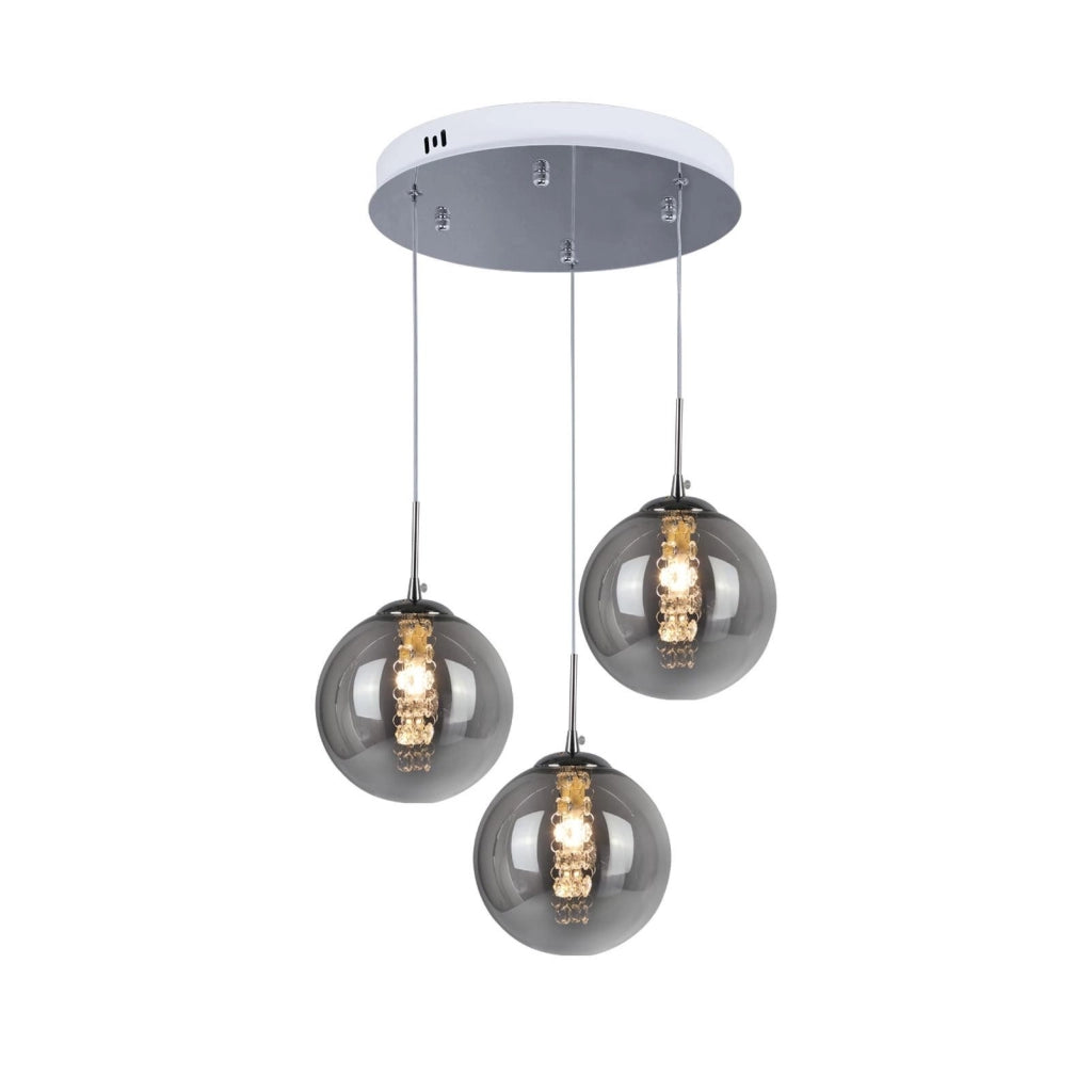 ZMH Lampada a sospensione a LED in vetro regolabile in altezza per illuminazione del soggiorno