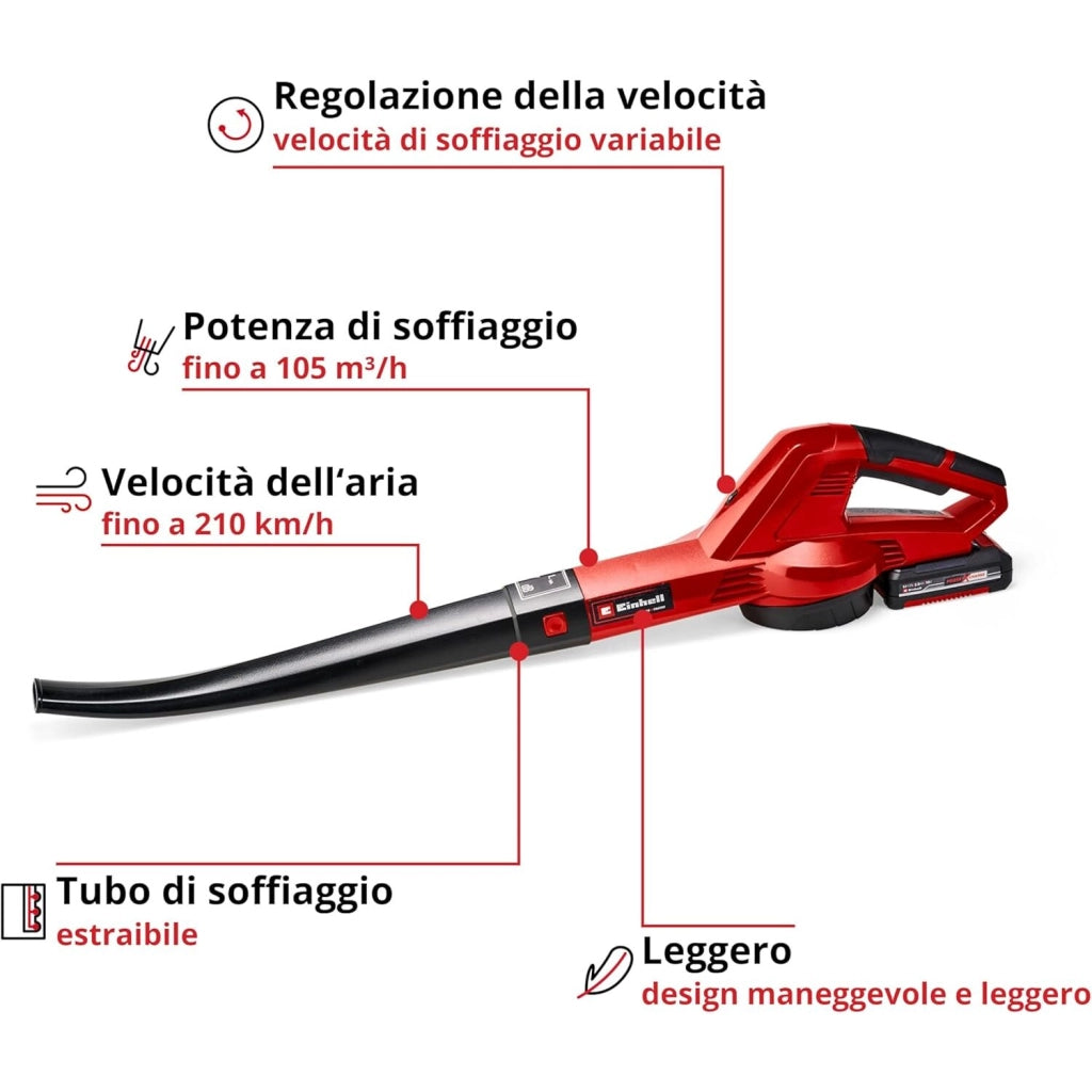 Einhell SOFFIATORE A BATTERIA GC-CL 18 LI E KIT 2AH.