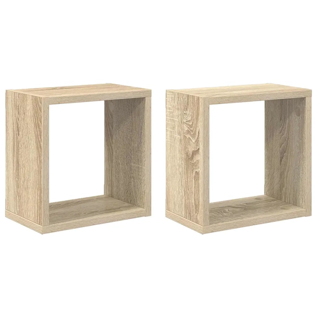 Mensole Parete a Cubo 2 pz Rovere Sonoma 26x15x26 cm 807034