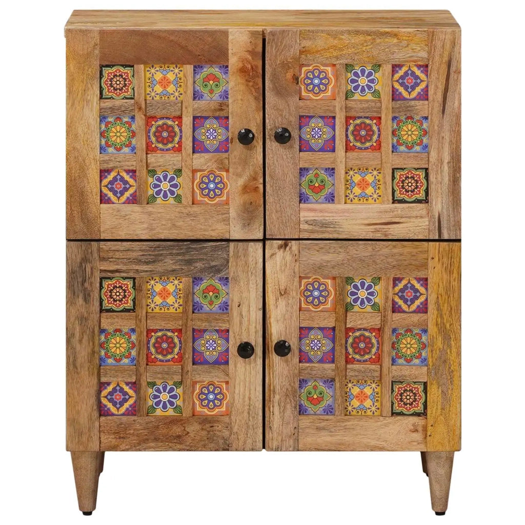 Credenza Naturale 60 x 33 x 75 cm Legno di mango massello