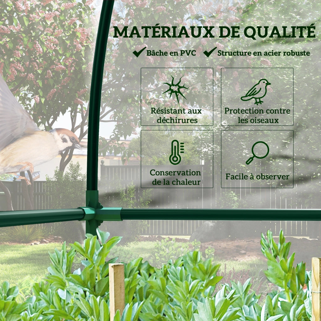 Serra da giardino adossata 2 porte ¨C zephmum ¨C PVC trasparente acciaio