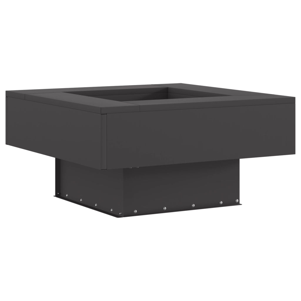 Focolare Square Nero 60x60x30 cm Acciaio