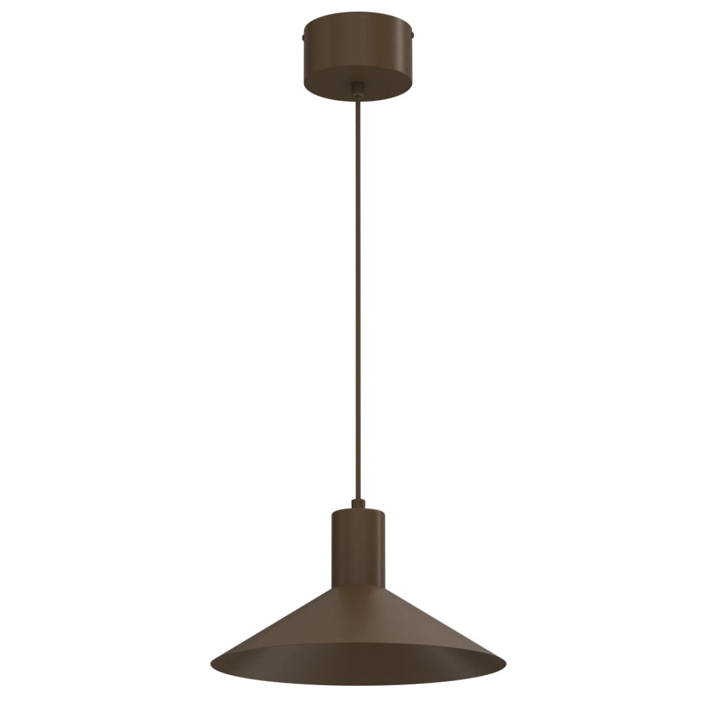 Lampada sospesa Nox cono bruno acciaio 1xGU10 30 cm