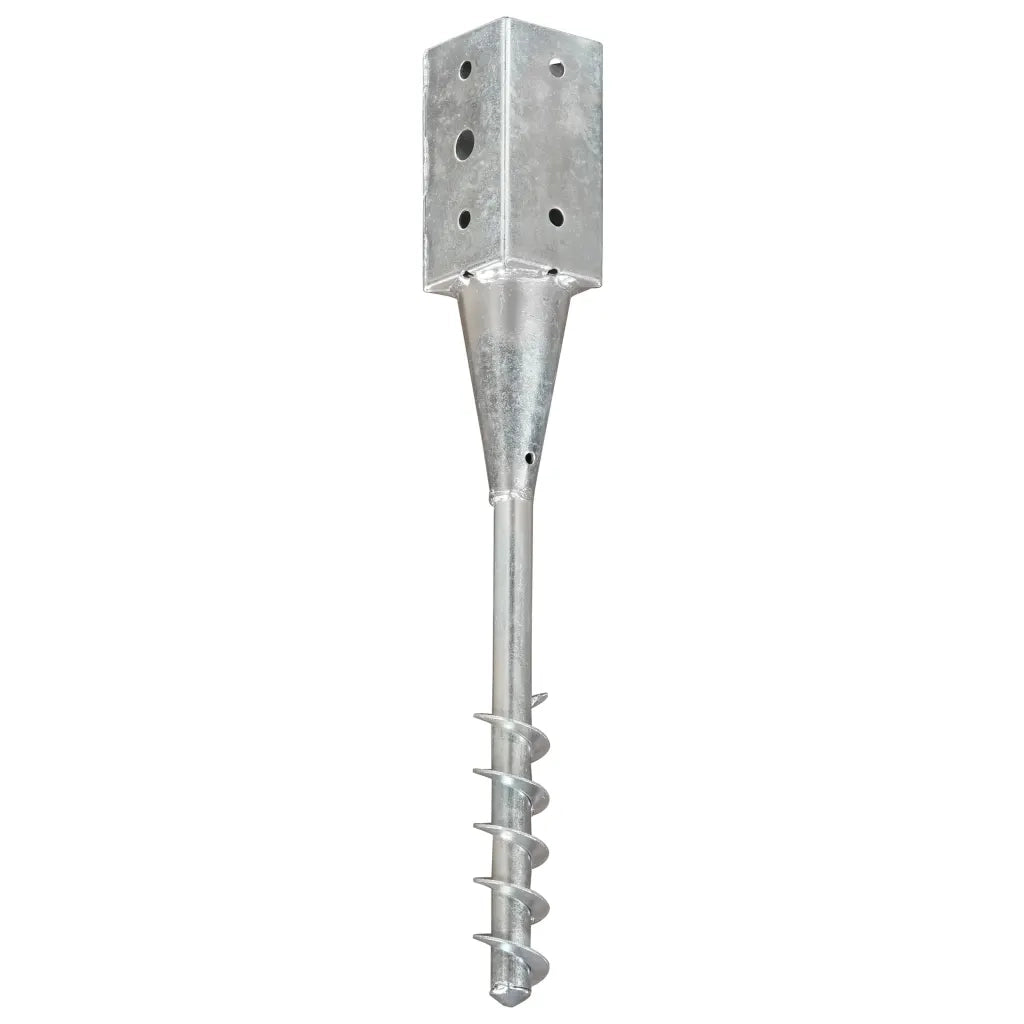 Picchetti di Terra 6 pz Argento 10x10x57 cm in Acciaio Zincato 145442