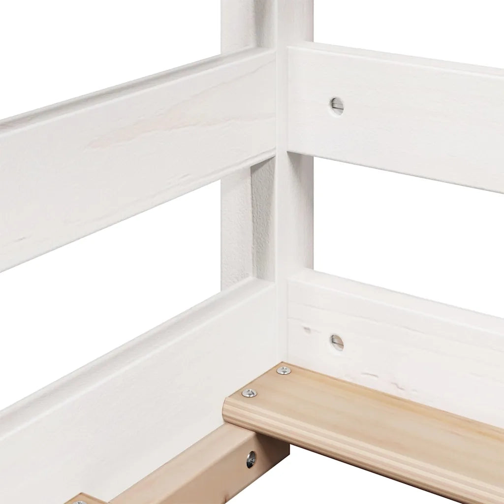 Letto a Castello con Tetto Bianco 90x200 cm in Legno di Pino 3282077