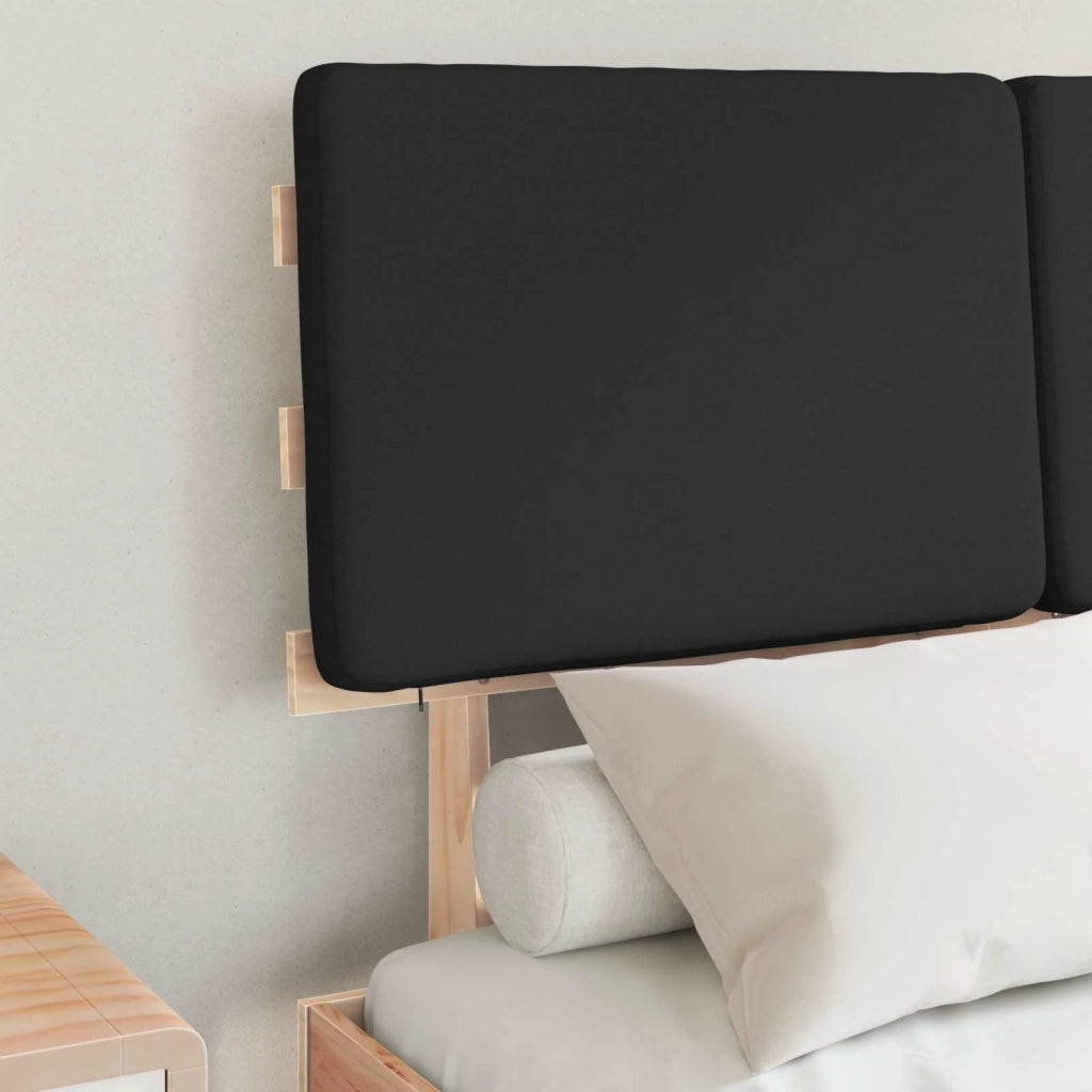 Letto con Testiera Rivestita Nero 120 x 200 cm Pino massello 877491