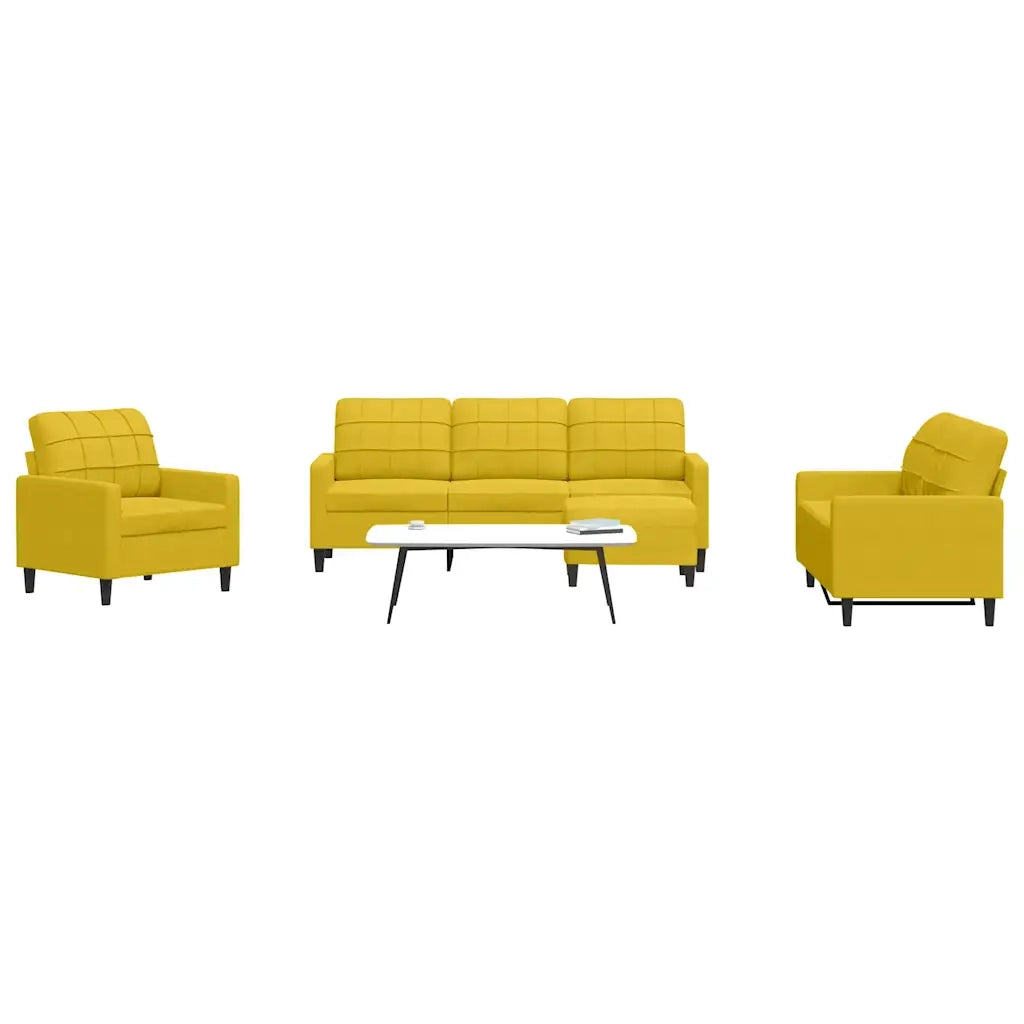 Set di Divani 4 pz con Cuscini giallo in Velluto 3278367