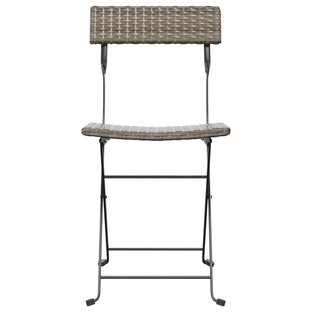 Sedie Pieghevoli da BistrÃ² 8 pz Grigie Polyrattan e Acciaio