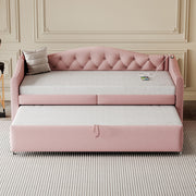 Letto estensibile 90x200 cm - Xylo - USB, classico, multifunzionale, lino rosa