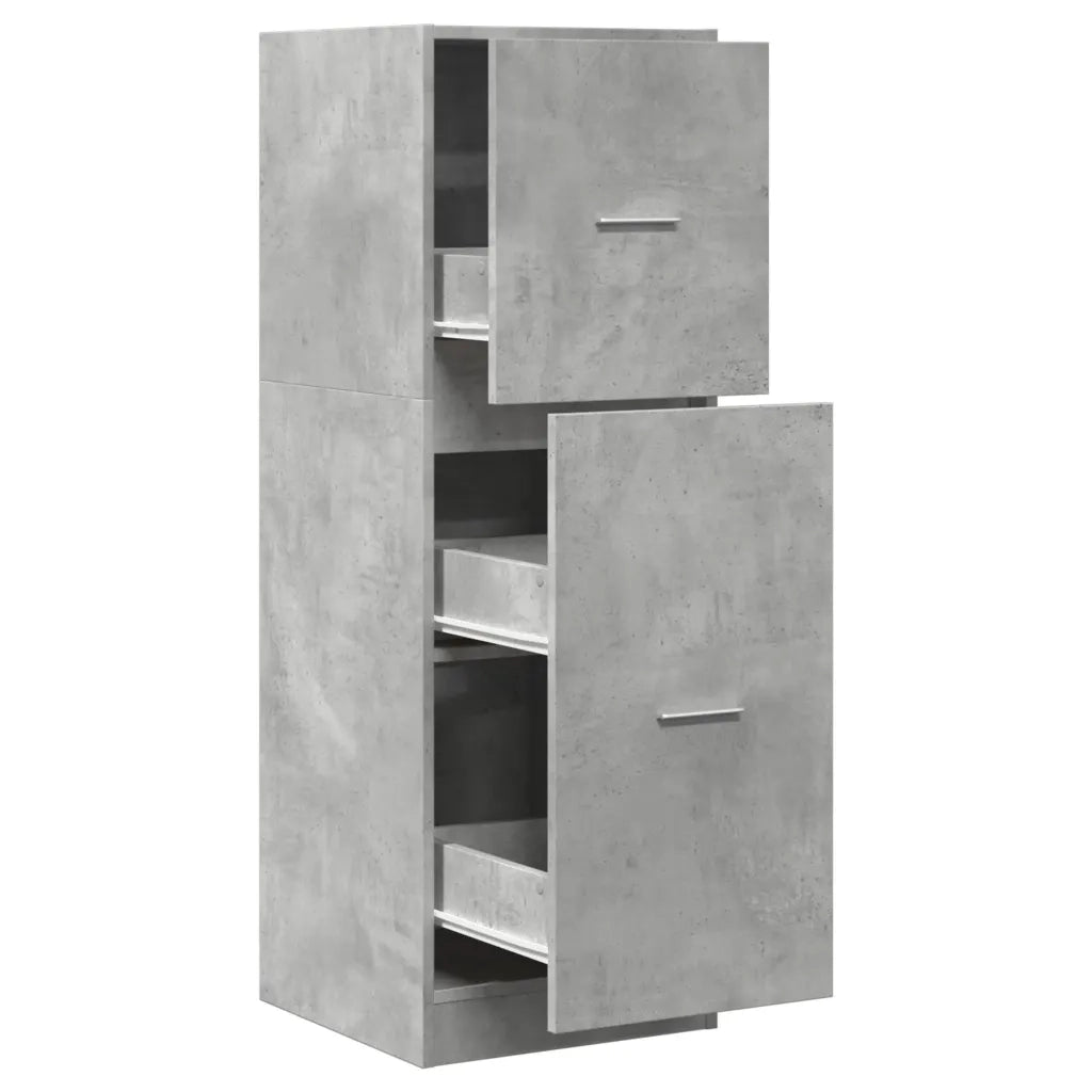 Mobiletto multifunzionale da farmacia per riporre oggetti in soggiorno o in ufficio 40 x 41 x 118 cm legno composito grigio cemento 02_0050640