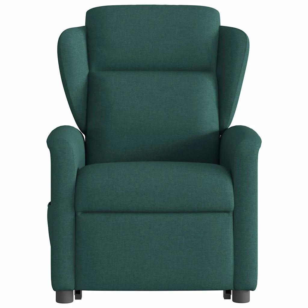 Poltrona Alzapersona Reclinabile Elettrica Verde Scuro Tessuto 3303160