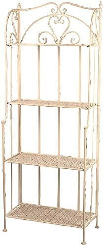 Vigor 9618370 Scaffale in Ferro Battuto 4 Piani 62x31x155 cm colore Bianco