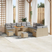 Set Divano da Giardino con cuscino 13 pcs Beige polyrattan 3362582