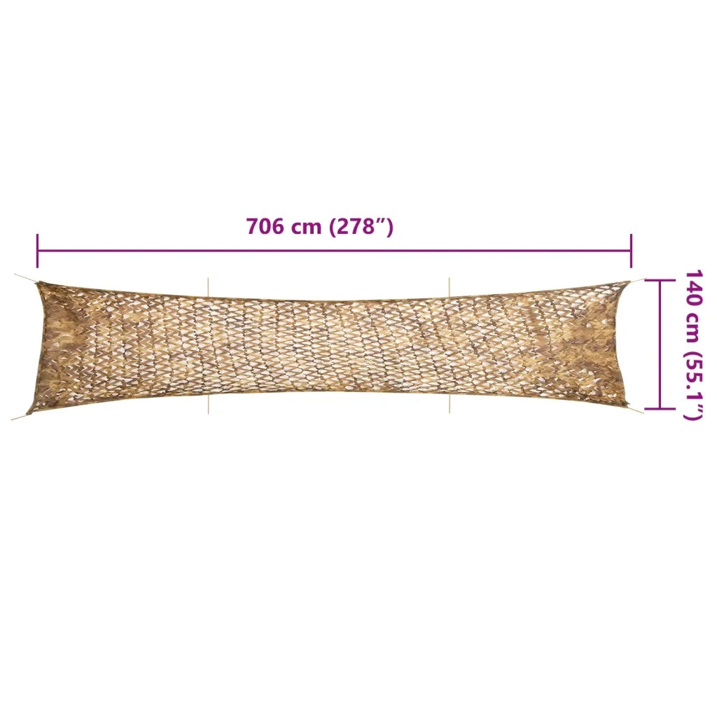 vidaXL Rete Mimetica con Custodia di Conservazione 706x140 cm Sabbia