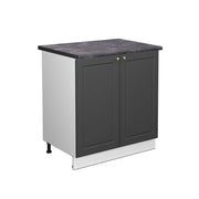 Mobile lavello cucina Fame-Line Oro-antracite rustico/Bianco 80 cm con ripiano, PL Antracite Vicco
