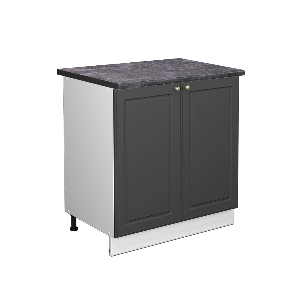 Mobile lavello cucina Fame-Line Oro-antracite rustico/Bianco 80 cm con ripiano, PL Antracite Vicco