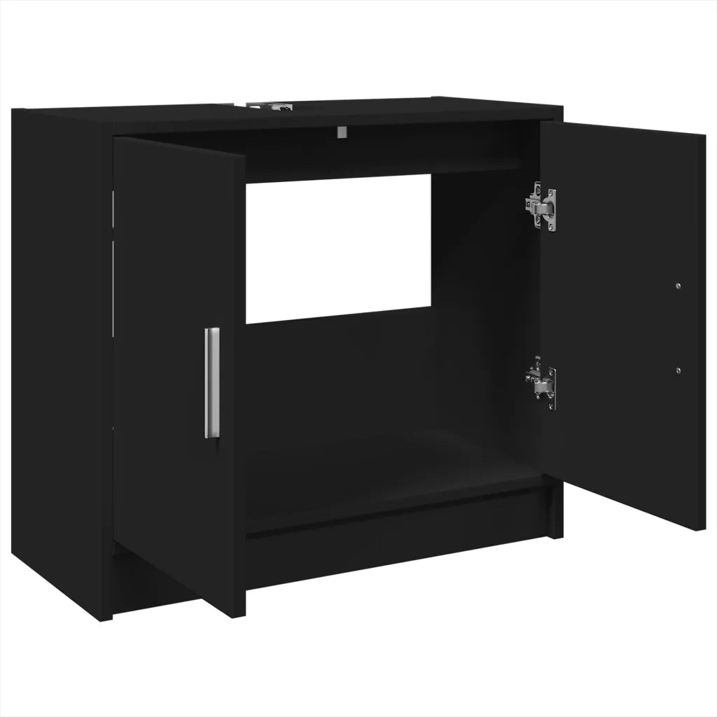 Mobile Lavabo Nero 63x29x55 cm in Truciolato