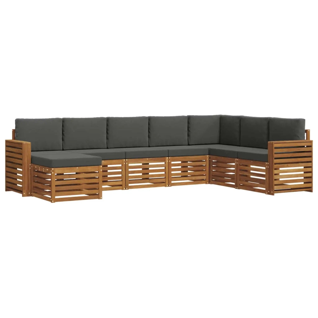 Set di divani da esterno con cuscino 8 pcs Naturale e Antracite