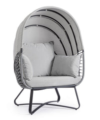 Poltrona con Cuscini da Giardino 100x90x152 cm in Acciaio Eldon Grigio Chiaro