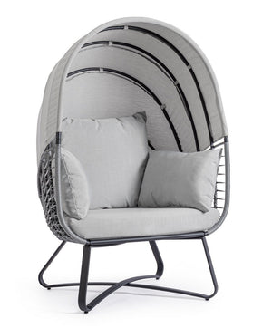 Poltrona con Cuscini da Giardino 100x90x152 cm in Acciaio Eldon Grigio Chiaro