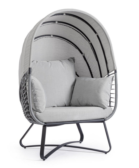 Poltrona con Cuscini da Giardino 100x90x152 cm in Acciaio Eldon Grigio Chiaro