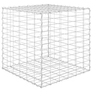 Fioriera rialzata per piante e fiori cubo da giardino in gabbione di filo d'acciaio 60 x 60 x 60 cm 02_0000967