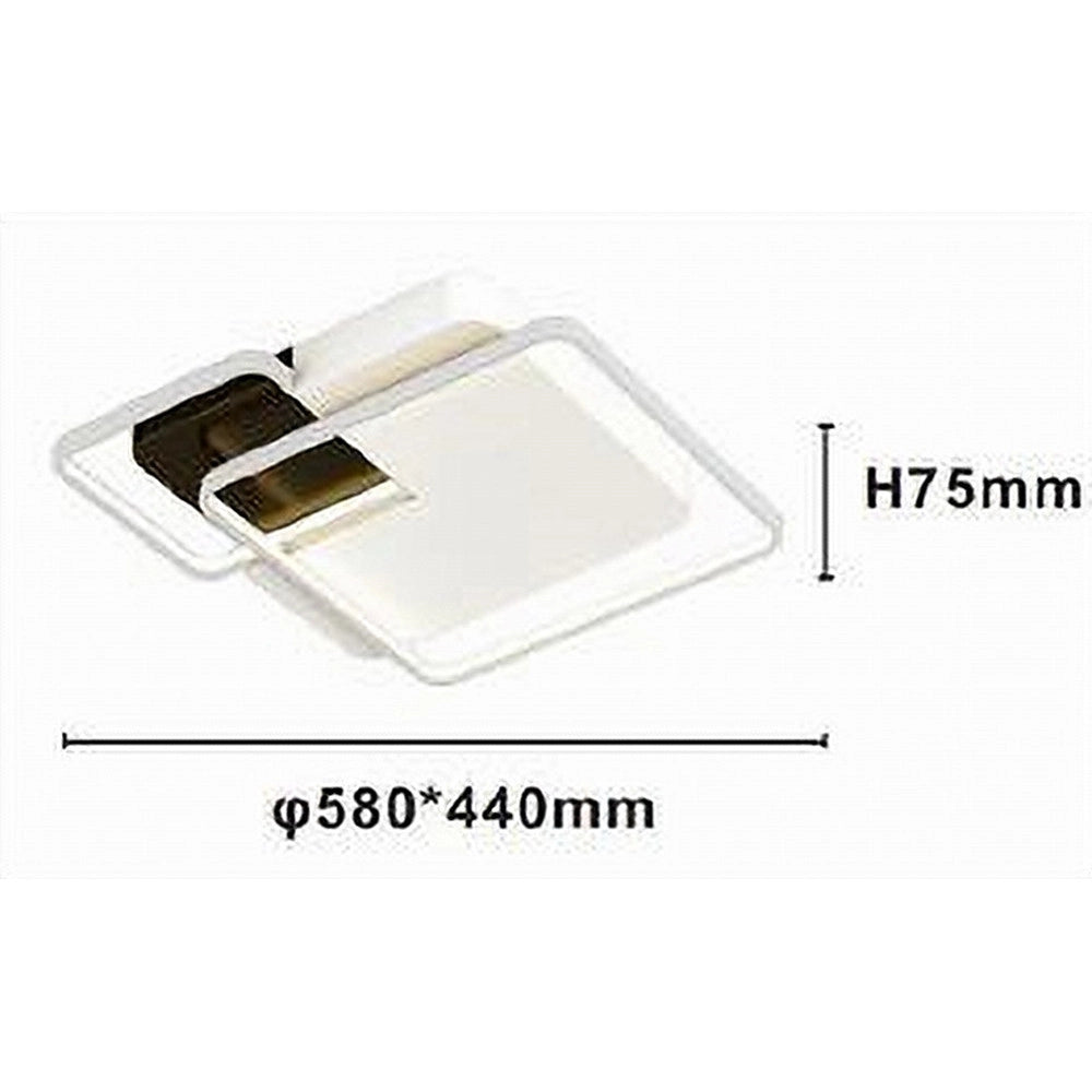 Trade Shop - Plafoniera Led 35 W 3 Quadrati Bianco Nero Lampadario Soffitto Luce Fredda 70821 -