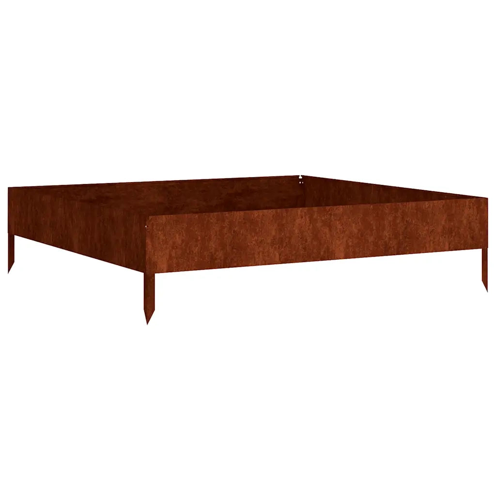 Fioriera | Cassetta per fiori | Vaso Rialzata da Giardino 100x100x26 cm in Acciaio Corten