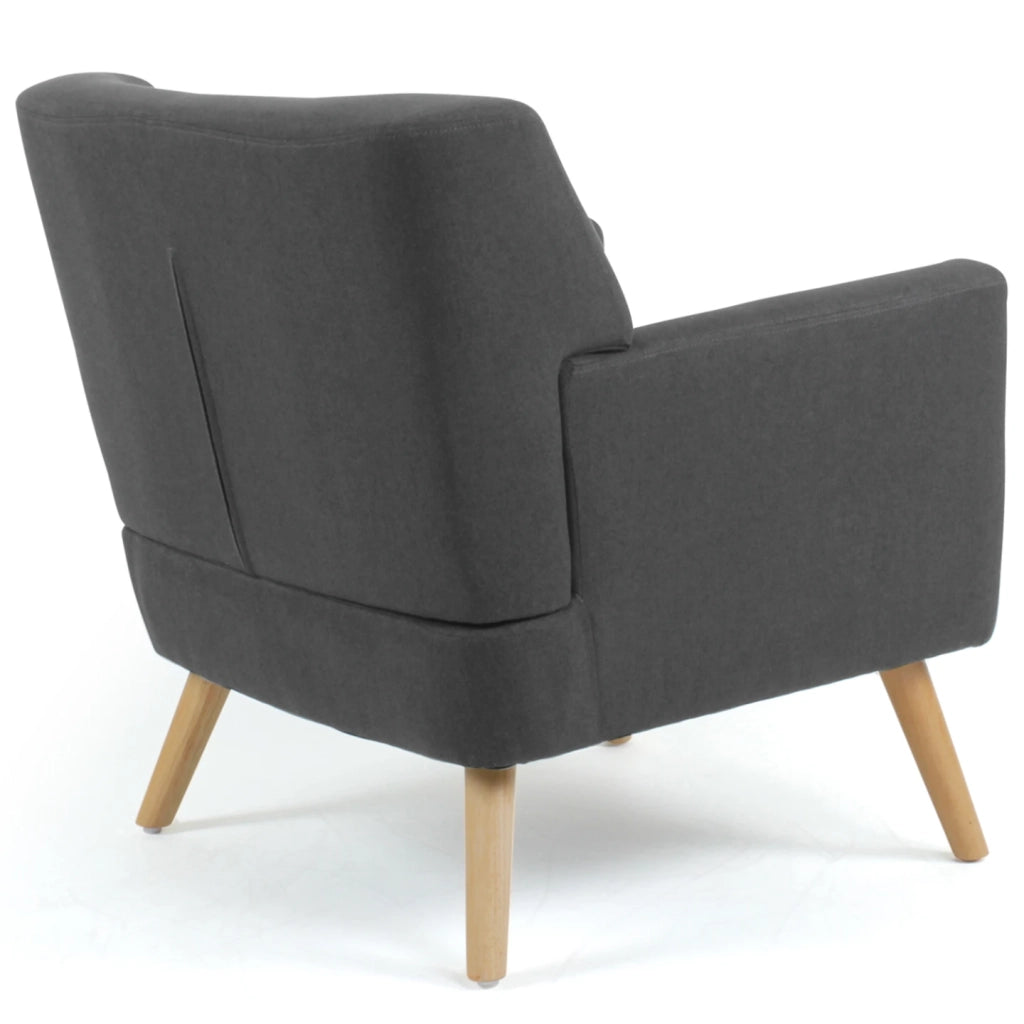 IDMarket - Poltrona scandinava in tessuto grigio antracite LIV