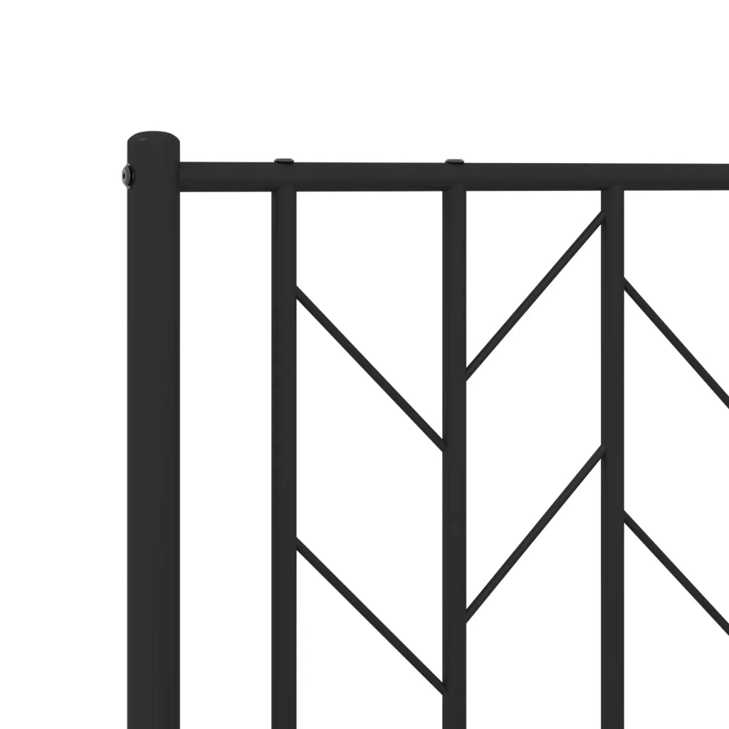 Giroletto con Testiera-Struttura Letto con testiera in Metallo Nero 107x203 cm 303984