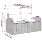 vidaXL Set Divano da Giardino 8 pcs Beige polyrattan