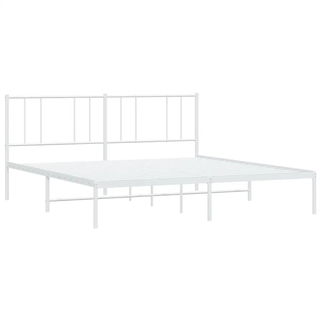Giroletto con Testiera Metallo Bianco 193x203 cm 352535