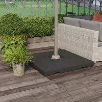 Set 4 Basi a Croce per Ombrelloni da Giardino Riempibili con Acqua e Sabbia 51x51x12cm Nero