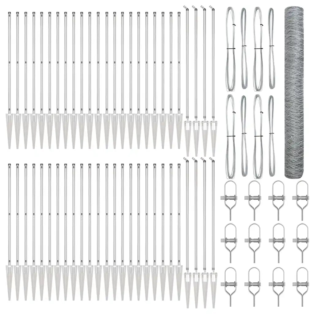 Palo della recinzione Argento 100 x 1,2 m (rete 50 mm) Acciaio