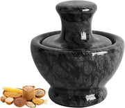 Set di triturazione - trituratore e pestello - nero - marmo