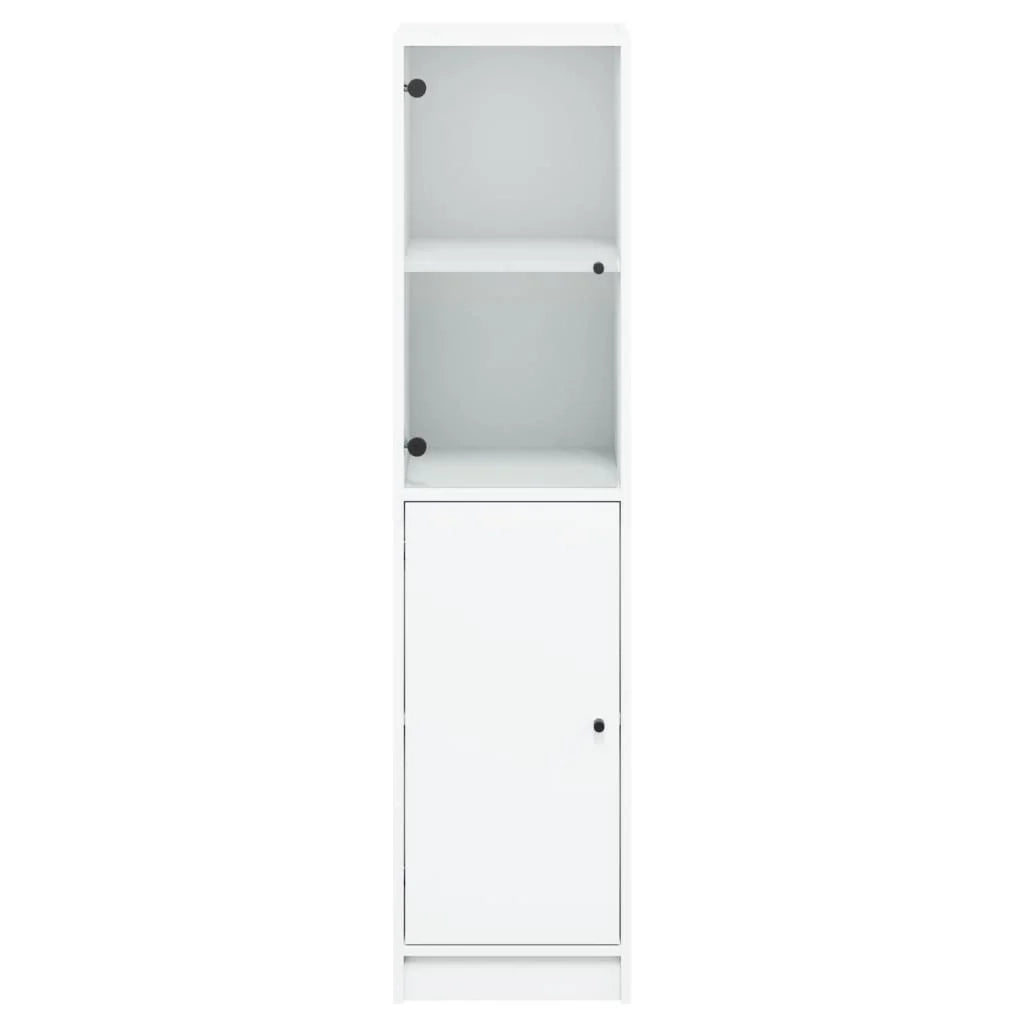 Buffet credenza cassettiera mobiletto mobile contenitore organizer per cucina soggiorno salotto con anta in vetro 35 x 37 x 142 cm bianco 02_0030096