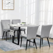 Set di 4 sedie da pranzo moderne grigie in poliestere con schienale alto e struttura stabile